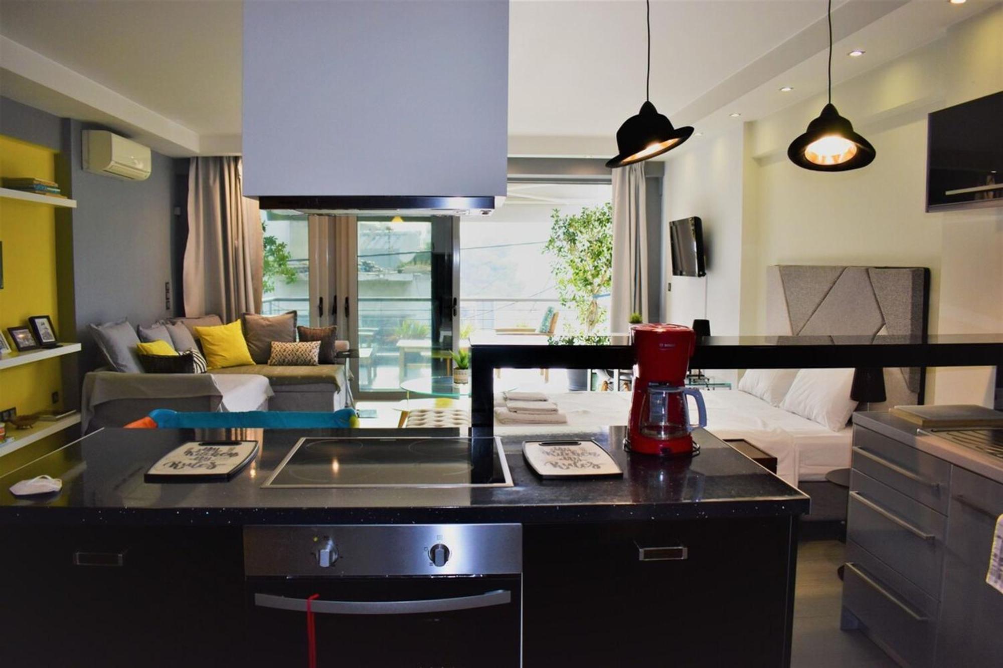Apartament Stylish Boutique Loft With Private Balcony Ateny Zewnętrze zdjęcie
