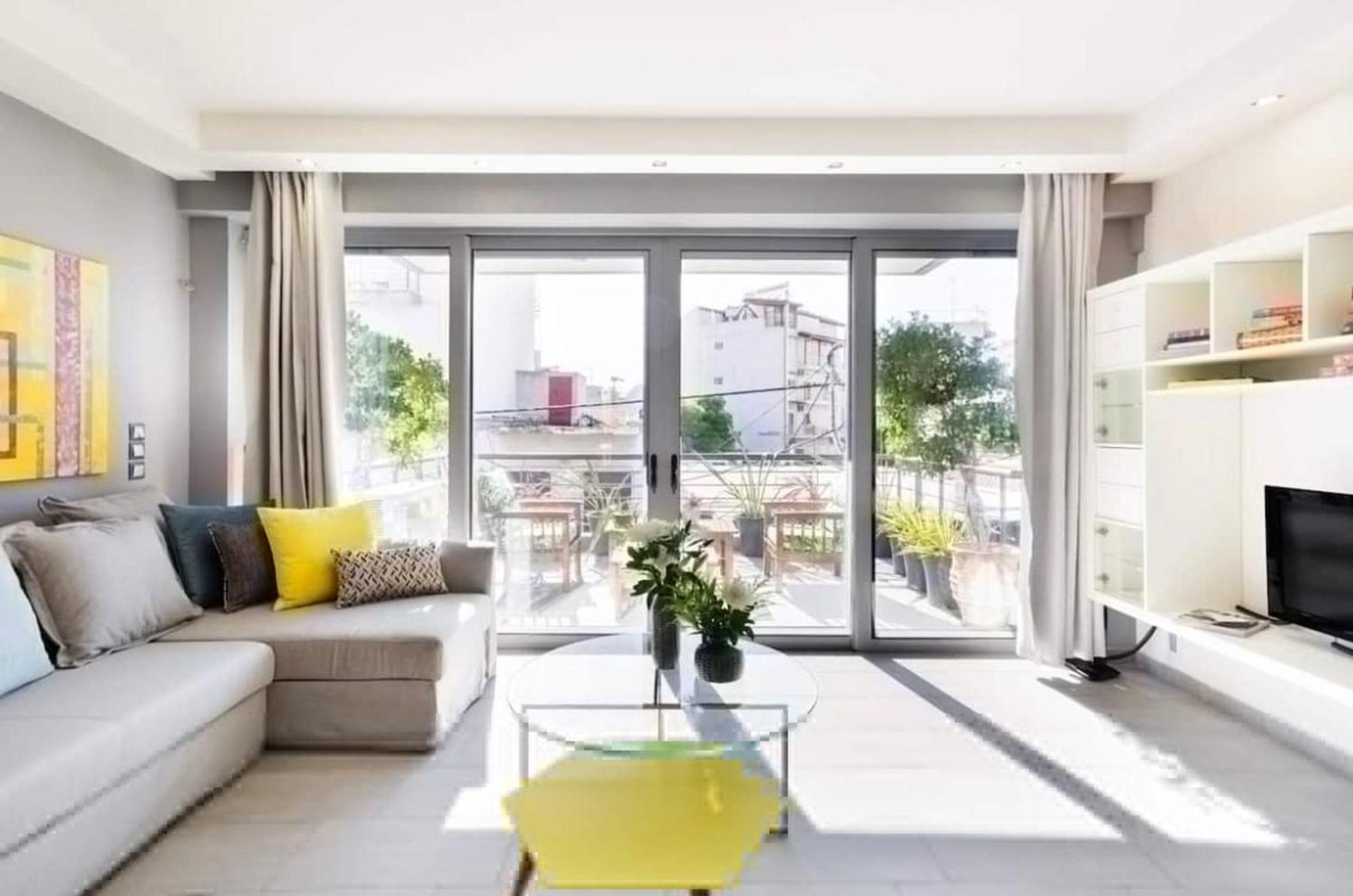 Apartament Stylish Boutique Loft With Private Balcony Ateny Zewnętrze zdjęcie